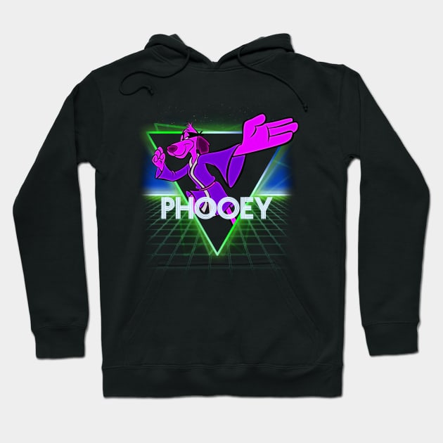 Hong Kong Phooey Retro 80s Neon Landscape Hoodie by Bevatron